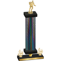 Premium Single Black Carbon Fiber Fourth Place Rugby Trophy
