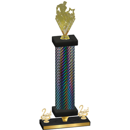 Premium Single Black Carbon Fiber Second Place Rugby Trophy