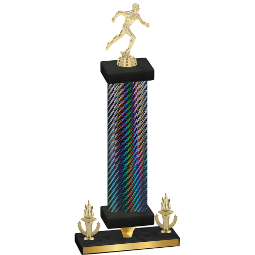 Premium Single Black Carbon Fiber Victory Running Trophy
