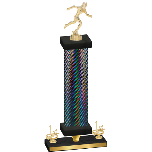 Premium Single Black Carbon Fiber First Place Running Trophy
