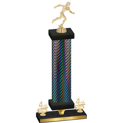 Premium Single Black Carbon Fiber Fourth Place Running Trophy