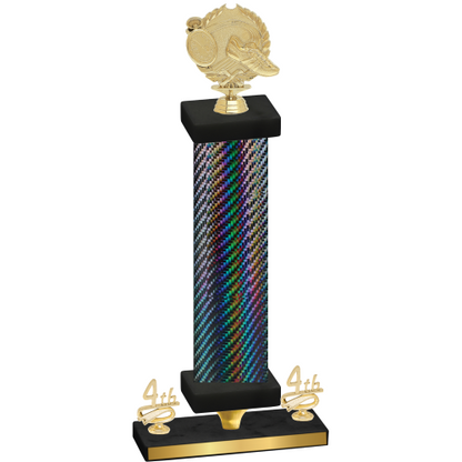 Premium Single Black Carbon Fiber Fourth Place Running Trophy