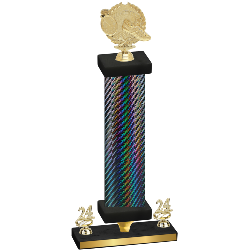 Premium Single Black Carbon Fiber Year Running Trophy