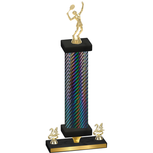 Premium Single Black Carbon Fiber Year Tennis Trophy