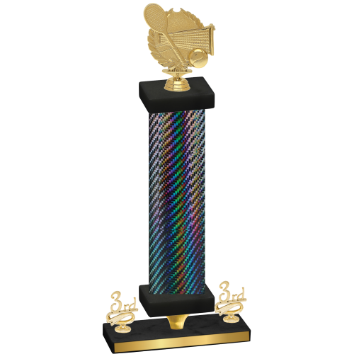 Premium Single Black Carbon Fiber Third Place Tennis Trophy