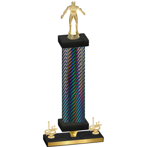 Premium Single Black Carbon Fiber First Place Wrestling Trophy
