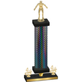 Premium Single Black Carbon Fiber Fourth Place Wrestling Trophy