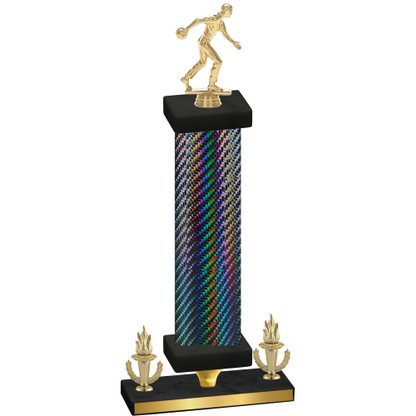 Premium Single Black Carbon Fiber Victory Bowling Trophy