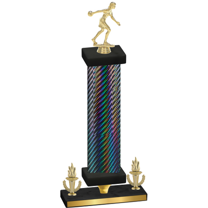 Premium Single Black Carbon Fiber Victory Bowling Trophy