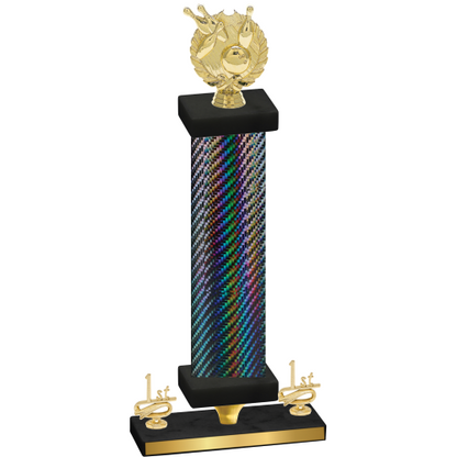 Premium Single Black Carbon Fiber First Place Bowling Trophy