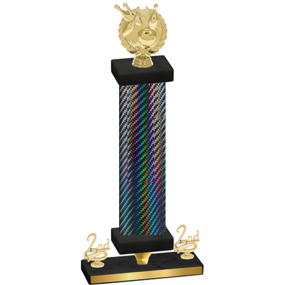 Premium Single Black Carbon Fiber Second Place Bowling Trophy