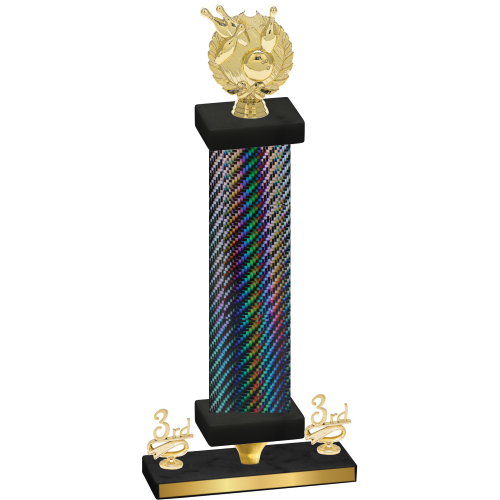 Premium Single Black Carbon Fiber Third Place Bowling Trophy