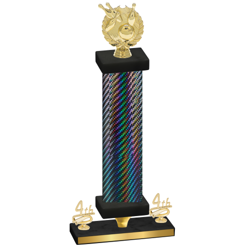 Premium Single Black Carbon Fiber Fourth Place Bowling Trophy