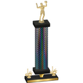 Premium Single Black Carbon Fiber First Place Volleyball Trophy