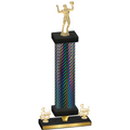 Premium Single Black Carbon Fiber Third Place Volleyball Trophy