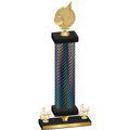 Premium Single Black Carbon Fiber Third Place Volleyball Trophy
