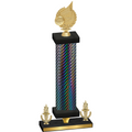 Premium Single Black Carbon Fiber Victory Volleyball Trophy
