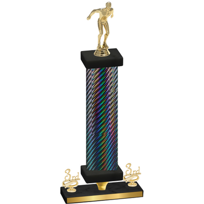 Premium Single Black Carbon Fiber Third Place Swimming Trophy