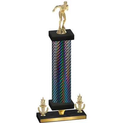 Premium Single Black Carbon Fiber Victory Swimming Trophy