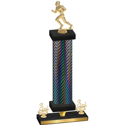 Premium Single Black Carbon Fiber Third Place Football Trophy