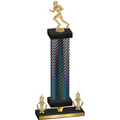 Premium Single Black Carbon Fiber Victory Football Trophy