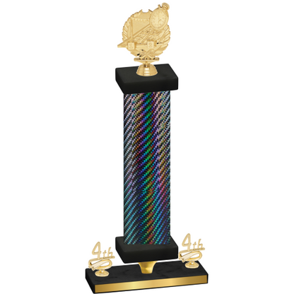 Premium Single Black Carbon Fiber Fourth Place Swimming Trophy