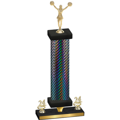 Premium Single Black Carbon Fiber Year Cheerleading Trophy
