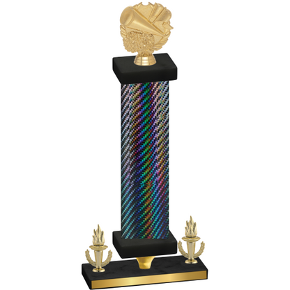 Premium Single Black Carbon Fiber Victory Cheerleading Trophy