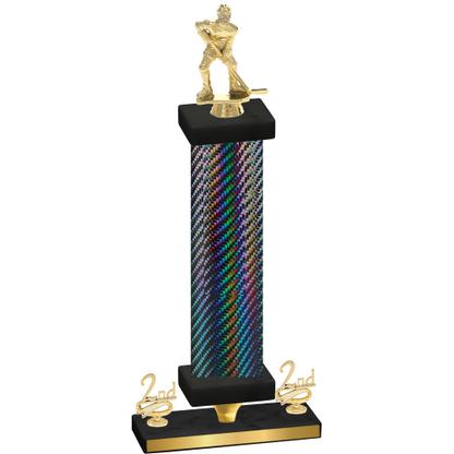 Premium Single Black Carbon Fiber Second Place Hockey Trophy