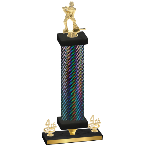 Premium Single Black Carbon Fiber Fourth Place Hockey Trophy