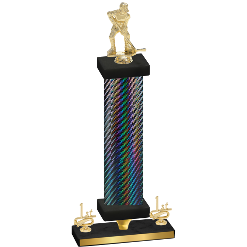 Premium Single Black Carbon Fiber First Place Hockey Trophy