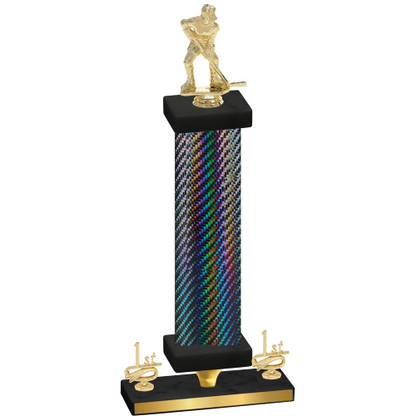 Premium Single Black Carbon Fiber First Place Hockey Trophy