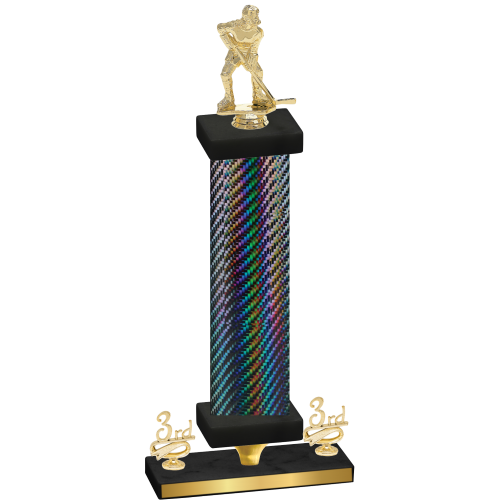 Premium Single Black Carbon Fiber Third Place Hockey Trophy