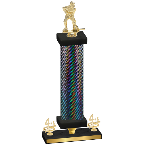 Premium Single Black Carbon Fiber Fourth Place Hockey Trophy