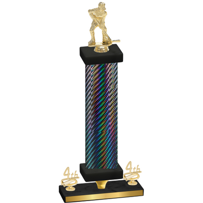 Premium Single Black Carbon Fiber Fourth Place Hockey Trophy