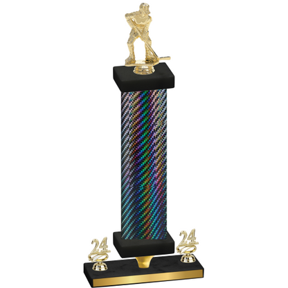 Premium Single Black Carbon Fiber Year Hockey Trophy