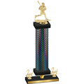 Premium Single Black Carbon Fiber Second Place Lacrosse Trophy