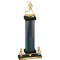 Premium Single Black Carbon Fiber Victory Lacrosse Trophy