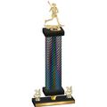 Premium Single Black Carbon Fiber Year Lacrosse Trophy