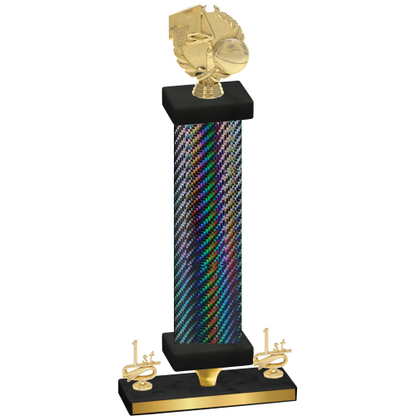 Premium Single Black Carbon Fiber First Place Basketball Trophy