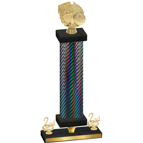 Premium Single Black Carbon Fiber Second Place Basketball Trophy