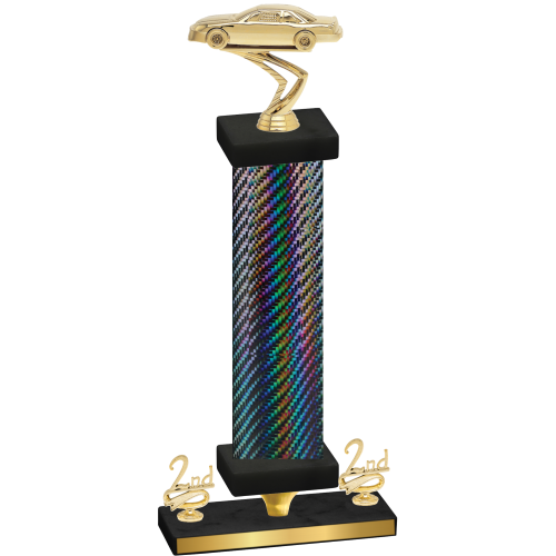 Premium Single Black Carbon Fiber Second Place Cars Trophy