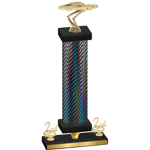 Premium Single Black Carbon Fiber Second Place Cars Trophy
