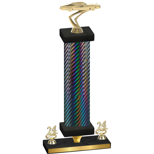 Premium Single Black Carbon Fiber Year Cars Trophy