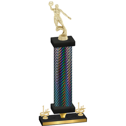 Premium Single Black Carbon Fiber First Place Basketball Trophy