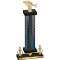 Premium Single Black Carbon Fiber Victory Fishing Trophy