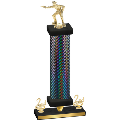 Premium Single Black Carbon Fiber Second Place Shooter Trophy