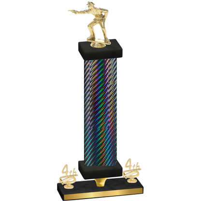 Premium Single Black Carbon Fiber Fourth Place Shooter Trophy