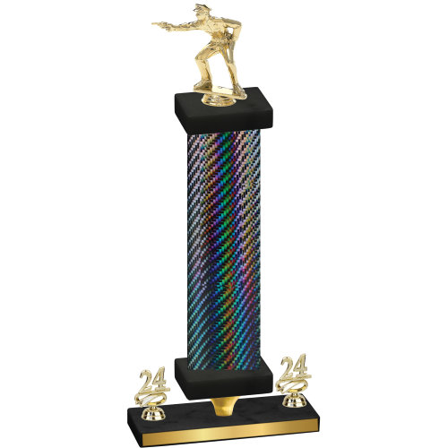 Premium Single Black Carbon Fiber Year Shooter Trophy
