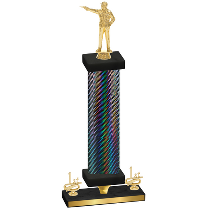 Premium Single Black Carbon Fiber First Place Shooter Trophy